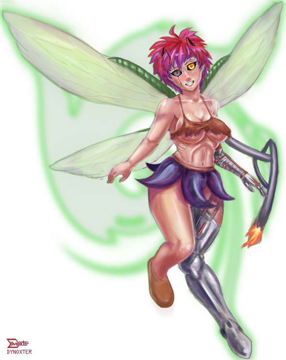 Cyborg Pixie (589x742), Png Download