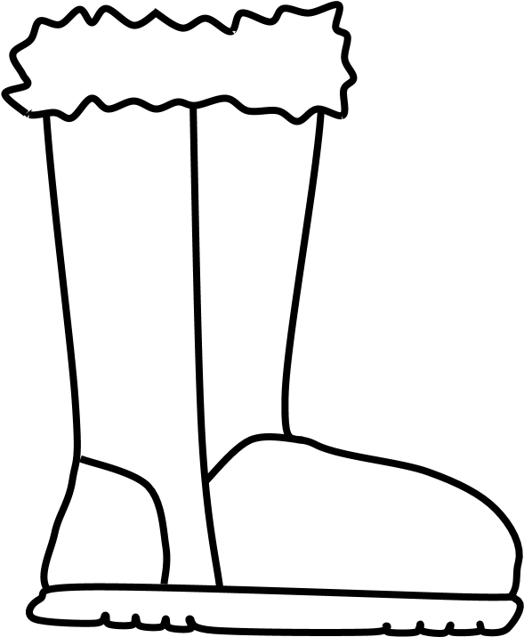 Boots, Fur, Snow, Rain, Black And White, Png - Work Boots (816x1056), Png Download