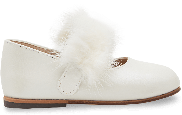White Furry Ballet Flats - Suede (700x700), Png Download