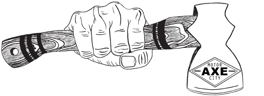 Motor City Axe - Sketch (950x353), Png Download