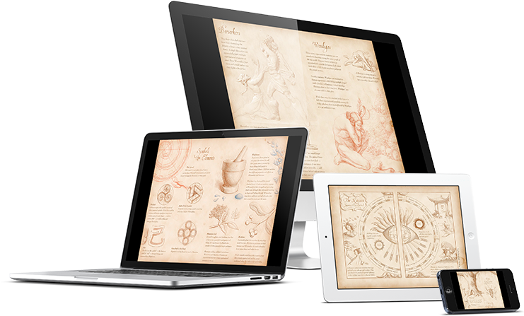 Mockup Of Teen Wolf Bestiary Ebook On Various Devices - Plywood (740x455), Png Download