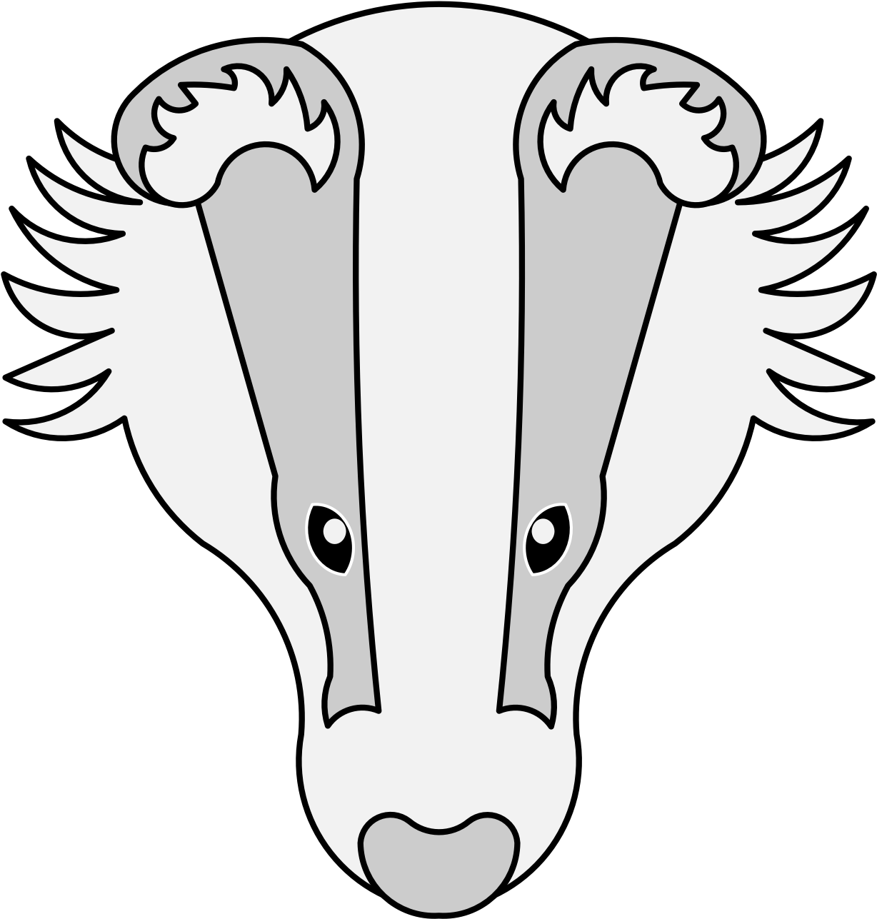 Badger's Head Cabossed (1237x1312), Png Download