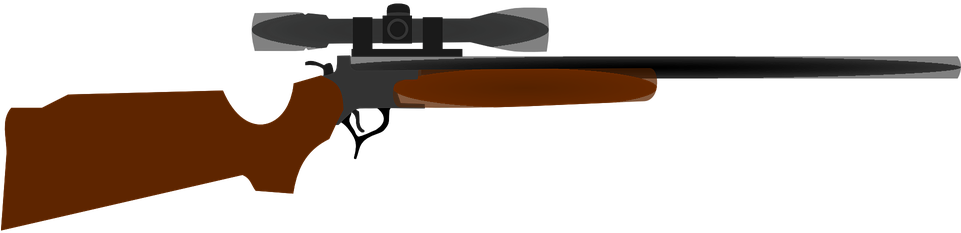 Hunting Rifle With Scope (960x480), Png Download