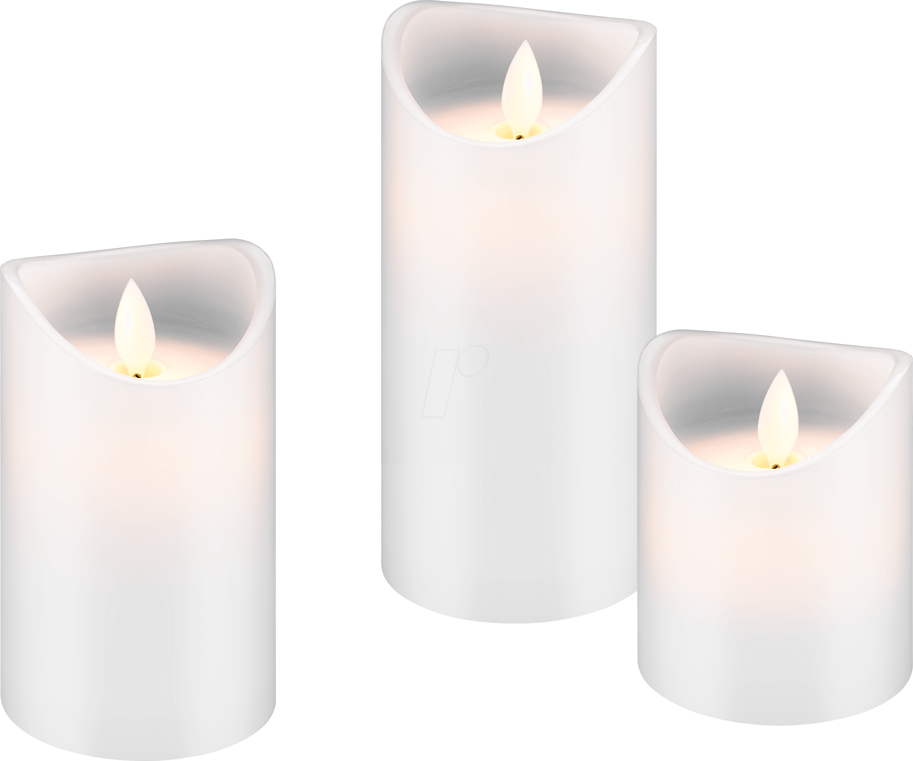 Set Of 3 Led Real Wax Candles, White Goobay - Advent Candle (3000x2501), Png Download