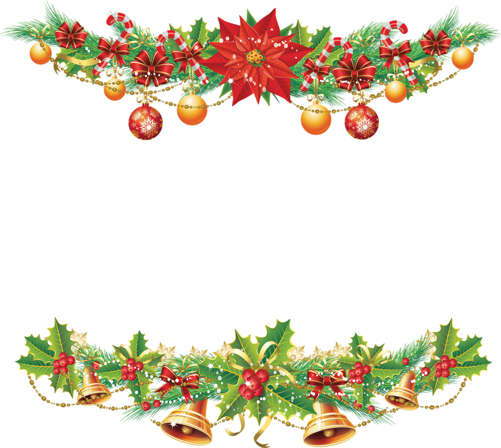 Christmas Trim - Christmas Retro Garland Clipart (1024x916), Png Download