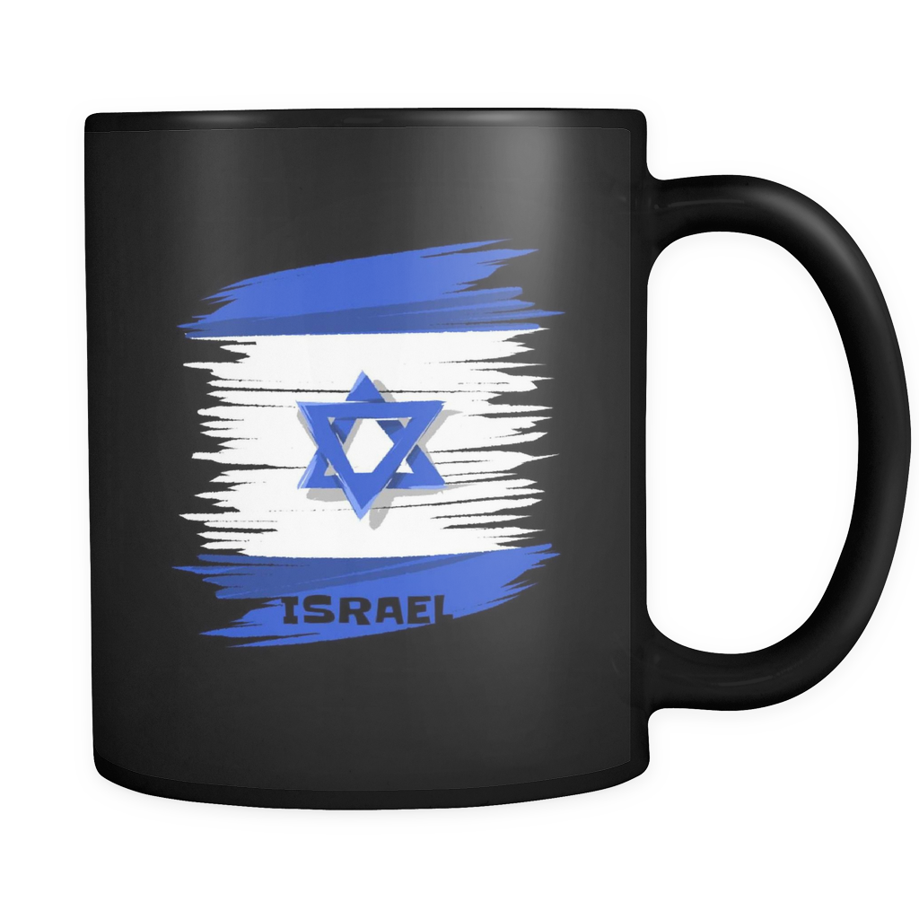 Israel Vintage Flag Black Mug 11oz - 1 Year Together (1024x1024), Png Download
