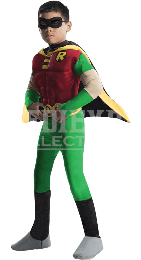 Boys Deluxe Teen Titans Robin Muscle Costume - Teen Titans Costume (850x850), Png Download
