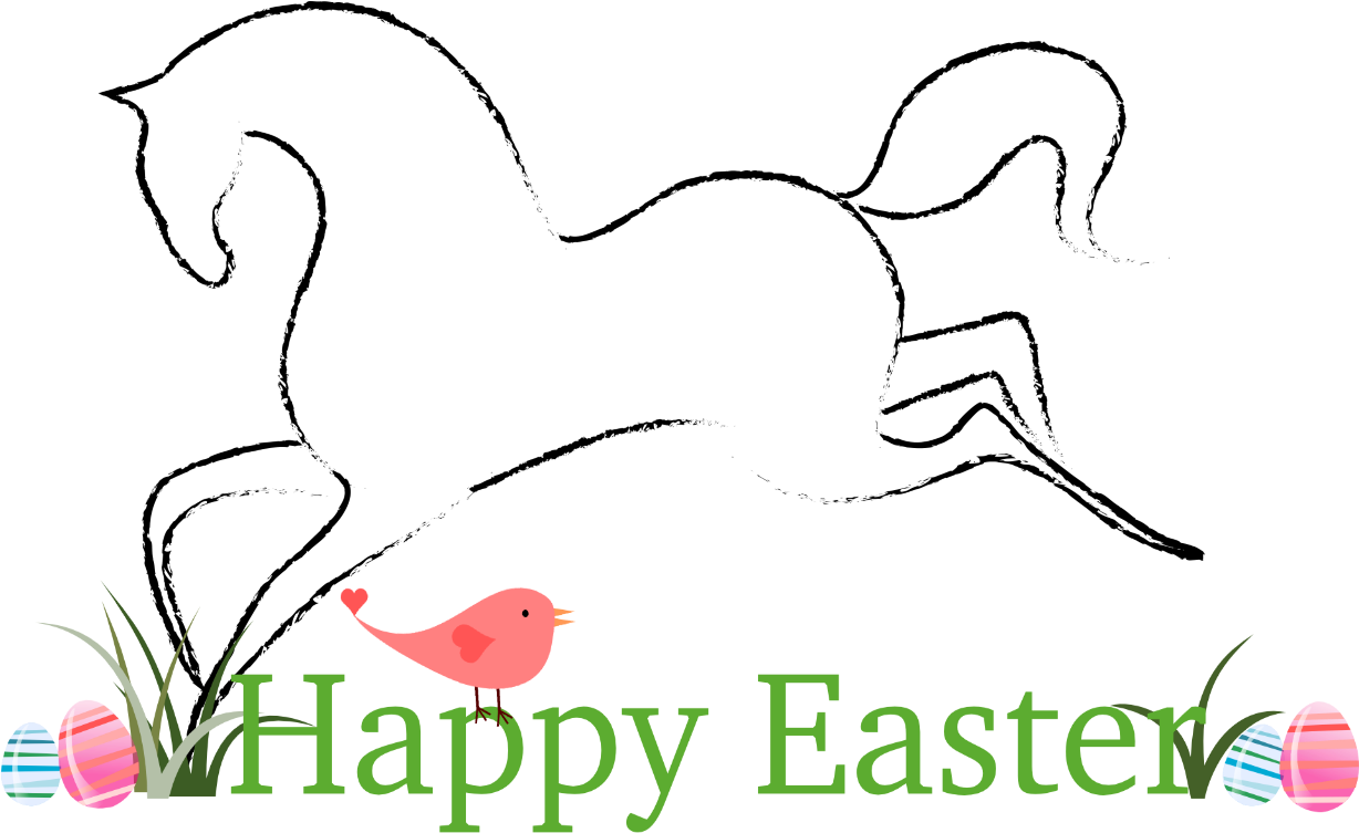 Easter Clipart Horse - Happy Easter Horse (1255x780), Png Download