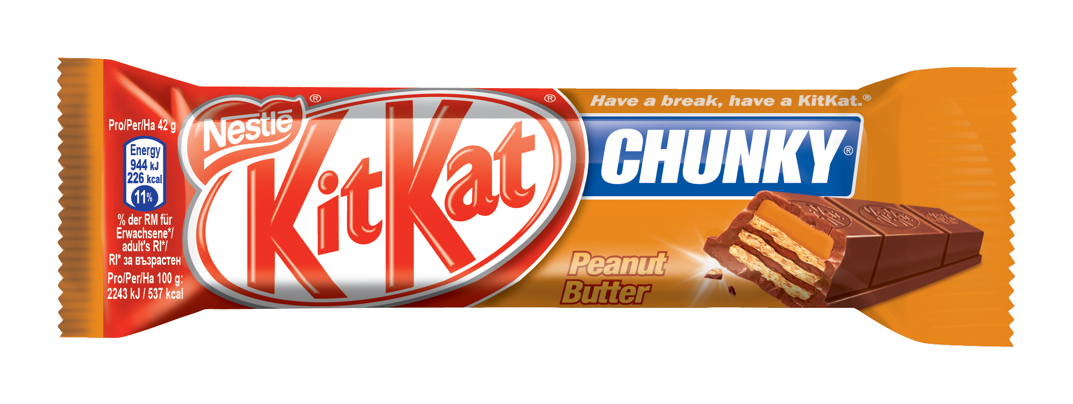 Д-т Нестле Кит Кат Фъстъчено Масло 40гр24бр - Chocolate Bar (2286x884), Png Download