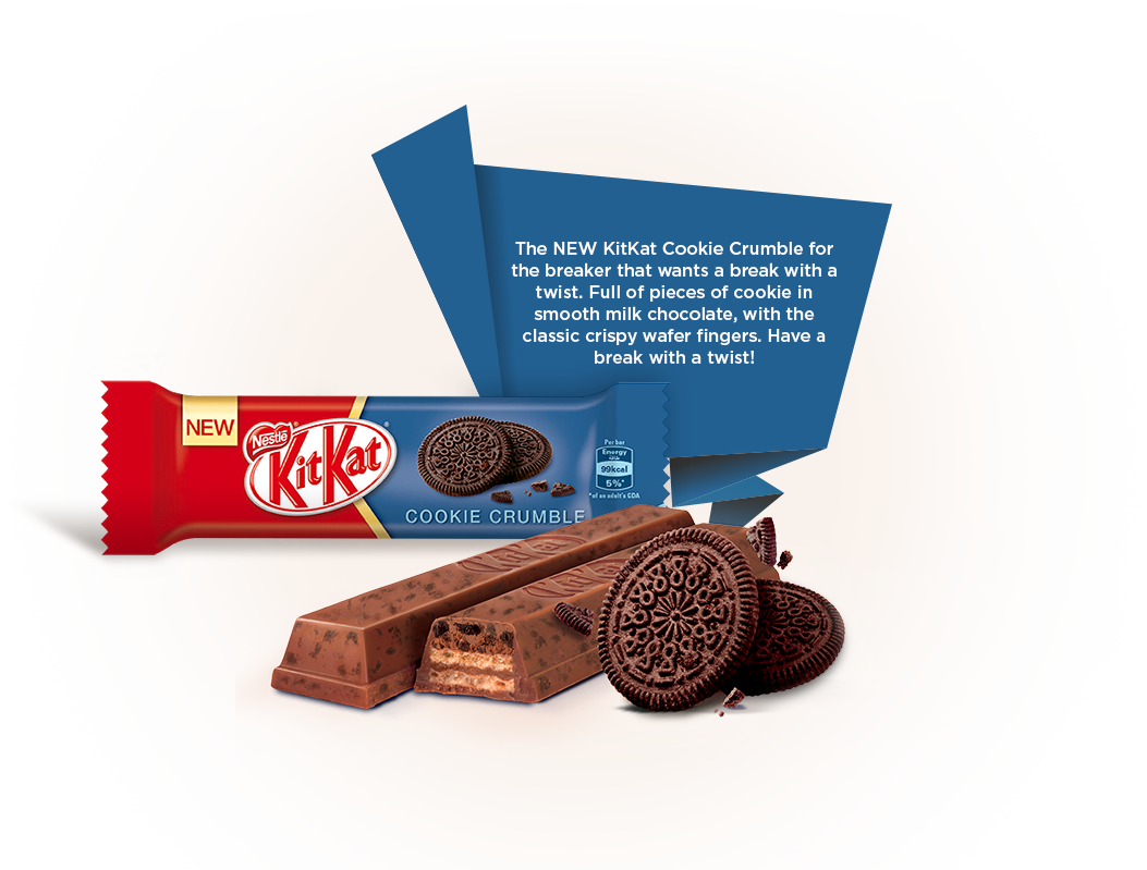 #breakwithatwist - Nestle Kit Kat Cookie Crumble (1053x799), Png Download