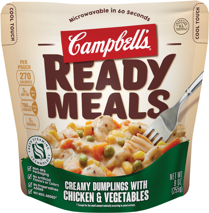 Creamy Dumplings With Chicken And Vegetables - Campbell's Ready To Eat Meals (700x700), Png Download