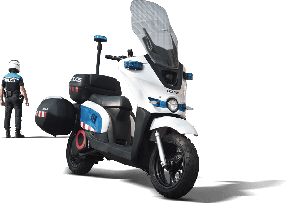S02 Police Is A Scooter Ready For Action - Moto De Policia Png (930x655), Png Download