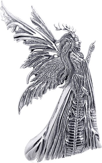 White Bronze Green Woman Fairy Pendant - Illustration (555x555), Png Download