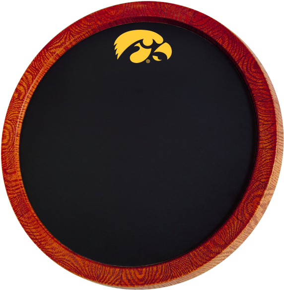 20" Barrel Team Logo Chalkboard-tigerhawk - Iowa Hawkeyes (614x640), Png Download