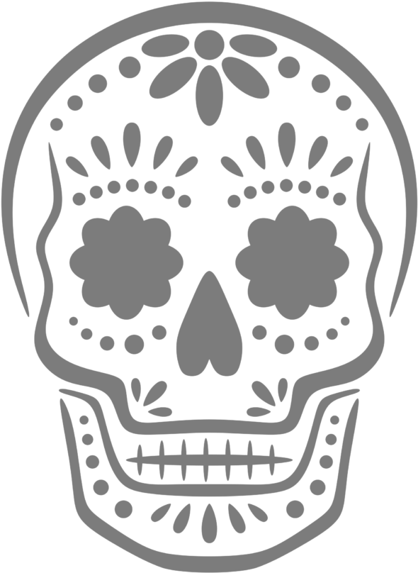 Sugar Skull Pumpkin - Sugar Skull Pumpkin Carving Stencils (593x856), Png Download
