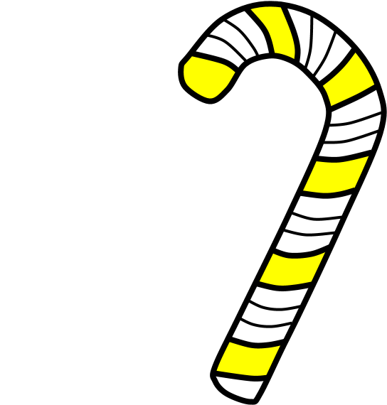 Candy Cane, Stripes, Yellow, White, Png - Candy Cane Black And White Png (816x1056), Png Download