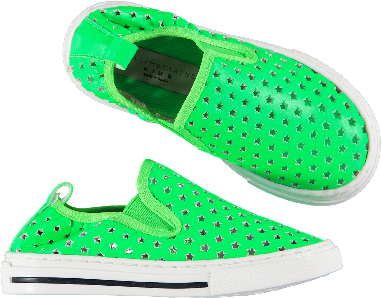 Picture Of "leo" Neon Green Star Shoes - Slip-on Shoe (600x600), Png Download
