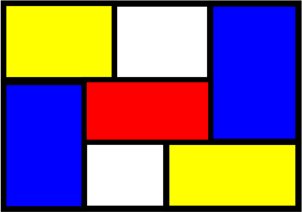 Composition Ii In Red, Blue, And Yellow Painting Abstract - Mondrian Png (1061x750), Png Download