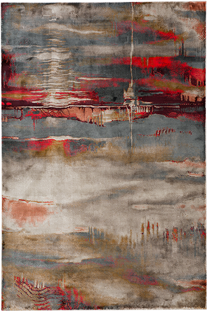 Image For 63x91" Grey, Red And Brown Rug From Brault - Painting (519x804), Png Download