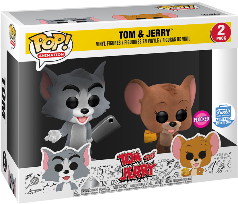 Funko Pop Tom And Jerry Flocked 2 Pack - Tom And Jerry Flocked Funko Pop (1024x1024), Png Download