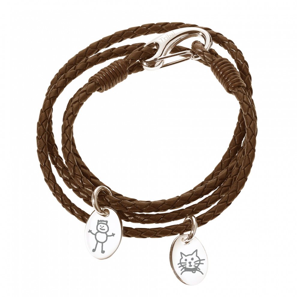 Png Black And White Library Childrens Drawing Leather - Leather Charm Bracelet (990x990), Png Download