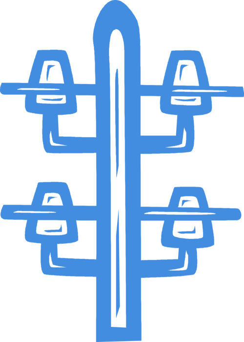 Vector Illustration Of Hydro Lines And Transmission (500x700), Png Download