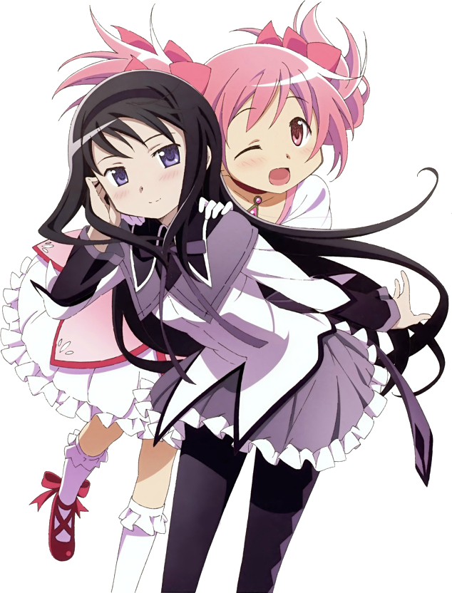 Akemi Homura Madoka Kaname Puella Magi Madoka Magica - Anime Girl Best Friend (634x832), Png Download