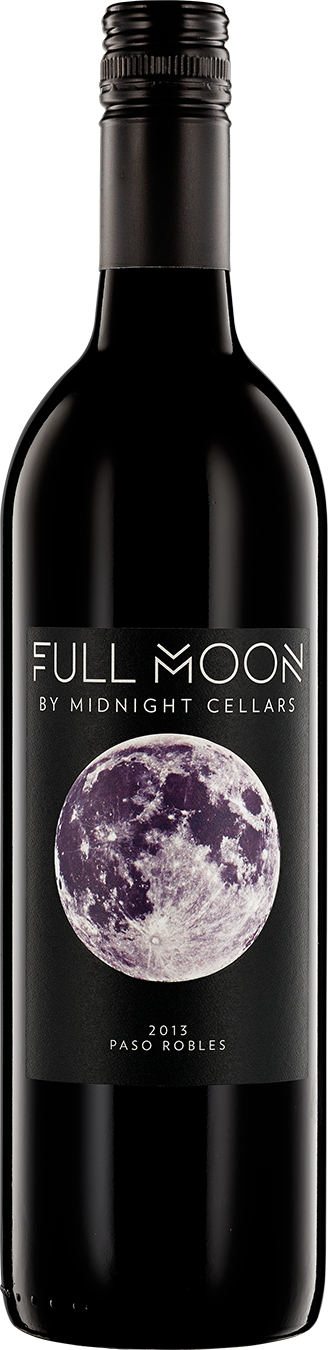 Bottle Of Midnight Cellars 2013 Red Blend Full Moon - Full Moon (328x1350), Png Download