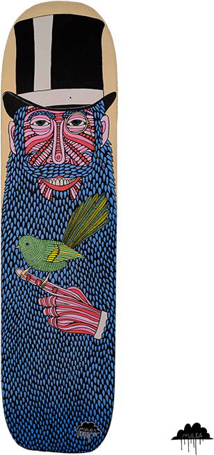 Bird Finger Brax Skatedeck By Mulga The Artist - Artist (500x710), Png Download