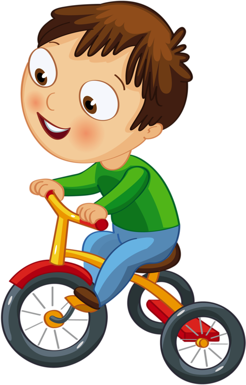 Clip Art Kid Playing Clock Time Pinterest - Kid Riding A Tricycle Clipart (556x800), Png Download