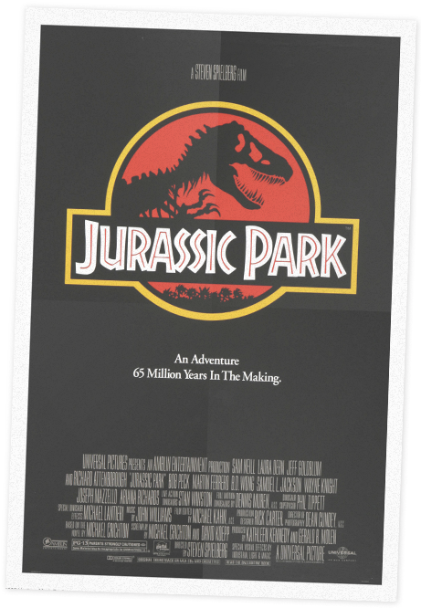 From Psycho To Jurassic Park - Film Poster Jurassic Park 1993 (460x678), Png Download