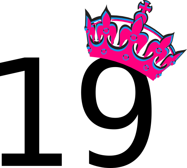 Pink Tilted Tiara And Number 19 Clip Art At Clkercom - 18 Clipart (600x541), Png Download