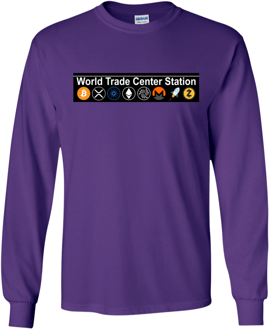 World Trade Center Station Cryptocurrency Long Sleeve - Long-sleeved T-shirt (1155x1155), Png Download