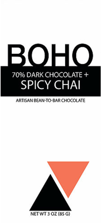 Boho 70% Dark Chocolate Spicy Chai - Triangle (600x772), Png Download