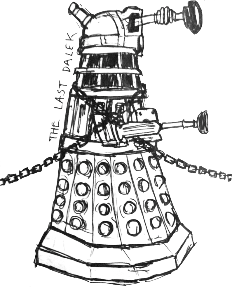 Dalek Drawing Art 6 Clip - Tower (803x996), Png Download