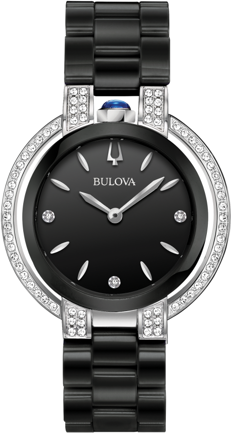 Bulova Black Watch Womens (500x908), Png Download