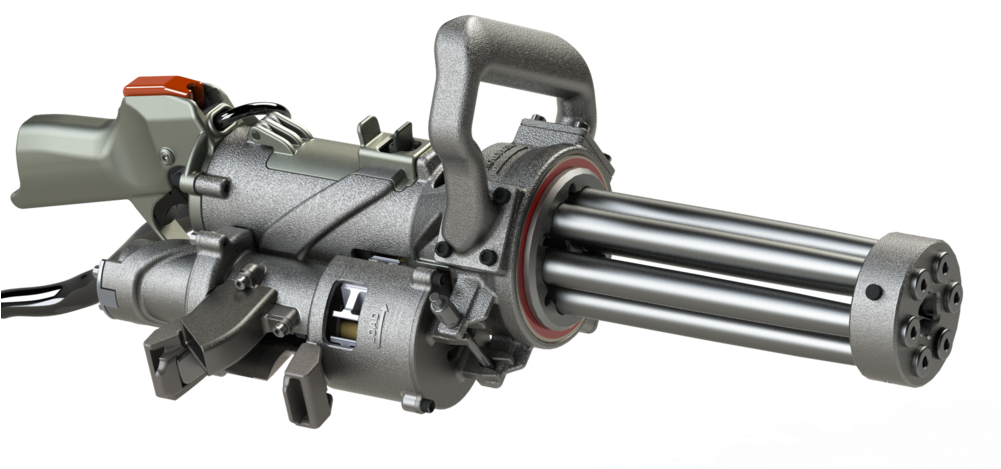 The Xm556 Is An Electric Minigun That Is Chambered - Xm556 Microgun (1000x489), Png Download