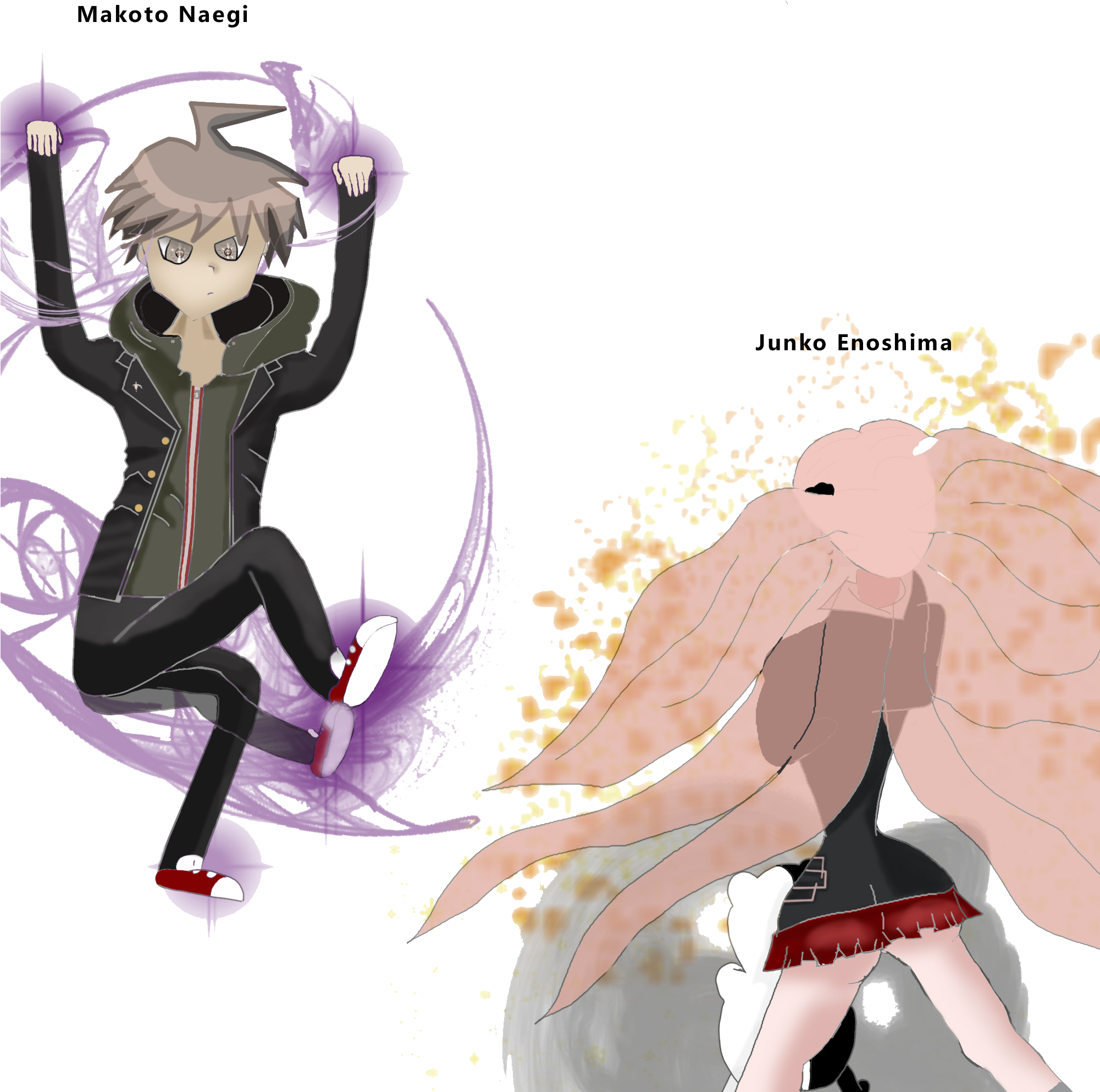 Junko Enoshima & Makoto Naegi - Dank Memes Junko Naegi (2000x2000), Png Download