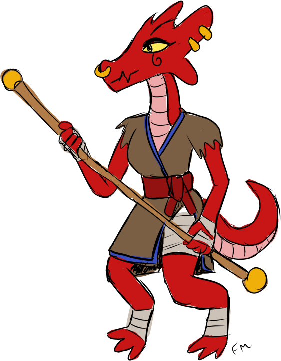 #monk And #rogue #kobolds - Cartoon (623x816), Png Download