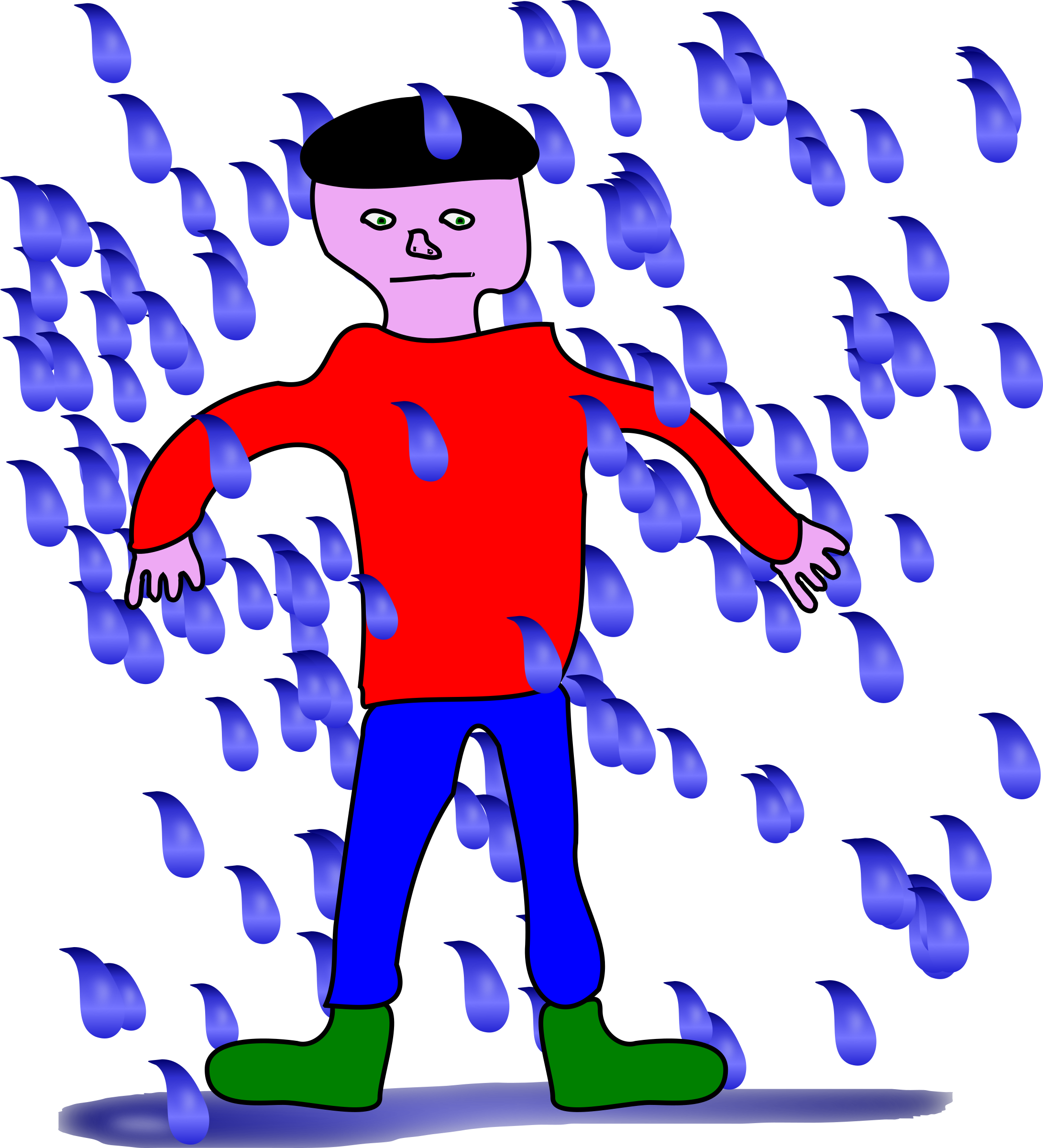 This Free Icons Png Design Of Man Standing In Rain (2181x2400), Png Download