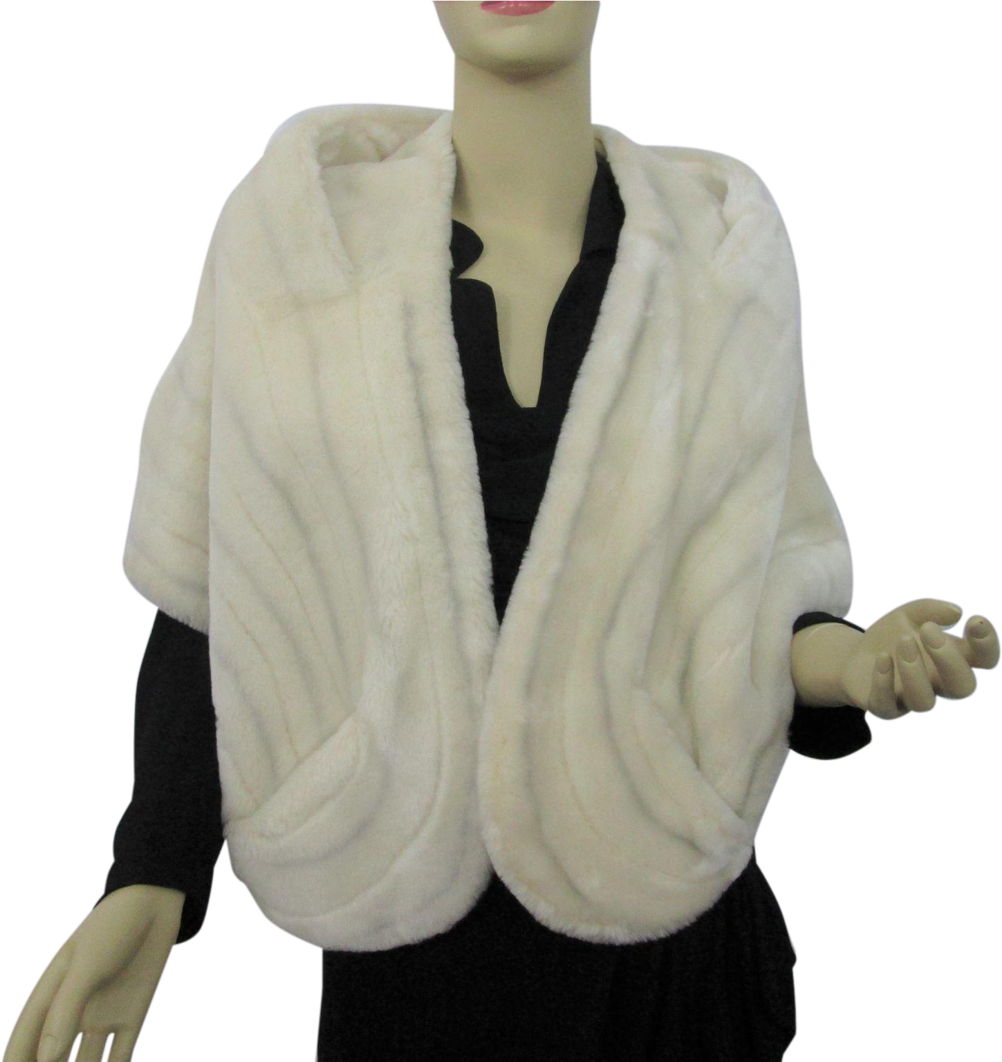 Faux Fur Shrug Stole Vintage 1940s Old Hollywood Glam - Scarf (1536x1536), Png Download