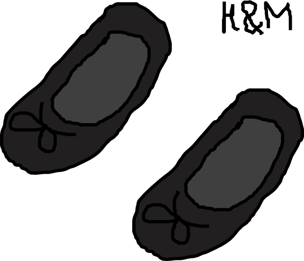Black/grey/gray Flats Clipart (600x515), Png Download