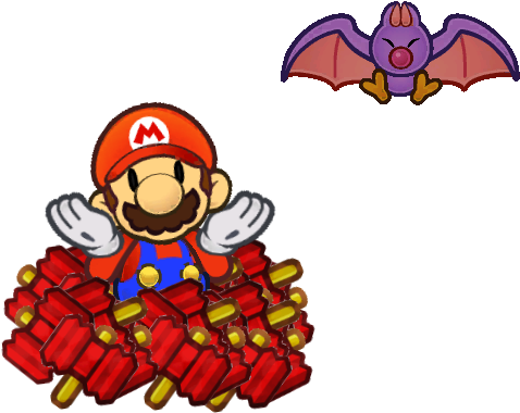 I Remade Mario's Shrug Pose In The Old Art Style - Paper Mario Shrug (550x400), Png Download