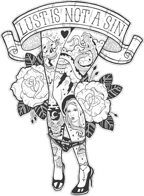 Drawing, Tattoo, And Black And White Image - Lace Tattoo Line Drawing (500x708), Png Download