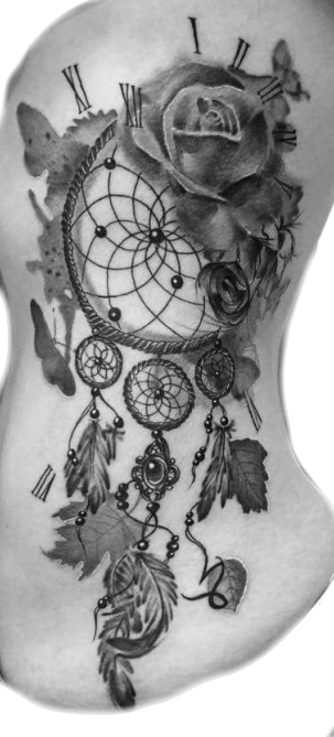 Open Your Tattoo Image As A Layer On Top Of Your Main - Neck Tattoo Png (303x669), Png Download