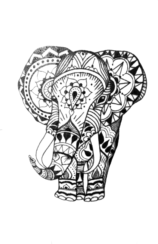 Image Image Image - Mehndi Elephant Tattoo (526x810), Png Download