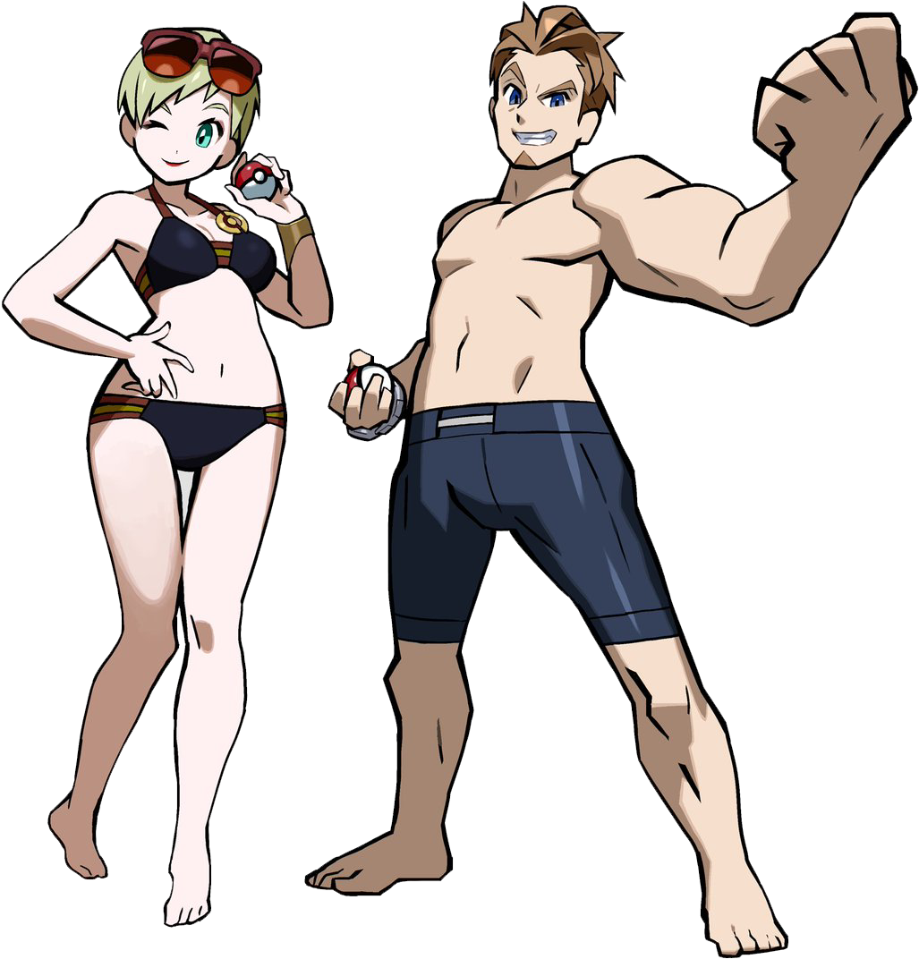 Swimmer - Pokemon Sun And Moon Swimmer (1200x1139), Png Download
