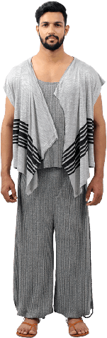 Corded Joggers, Vest & Hazy Grey Shrug - Costume (300x497), Png Download