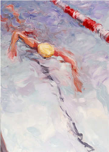 Swimmers - Painting (800x800), Png Download