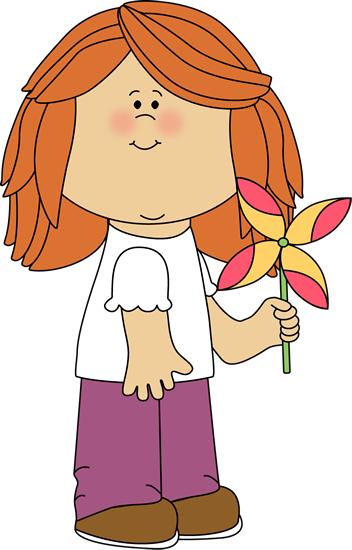 Girl With Spring Pinwheel Kids Clip Art - Sitting Criss Cross Clipart (352x550), Png Download